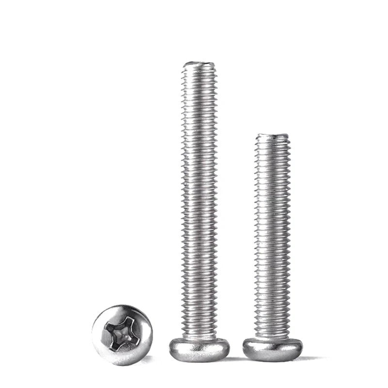 M5 A2/A4/201 STAINLESS POZI PAN HEAD MACHINE SCREWS POZIDRIVE SCREW DIN 7985
