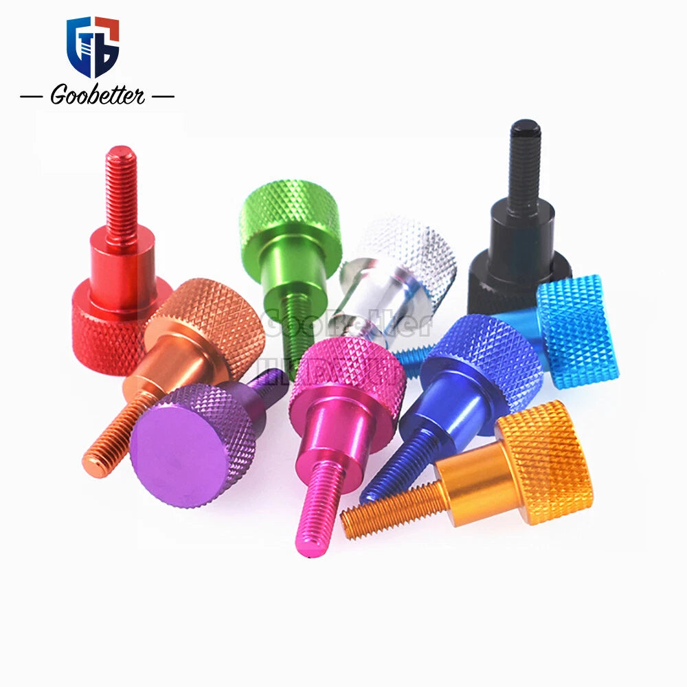 M5 x 15 mm Aluminum Knurled Thumb Screws Hand Grip Knob Bolts Pitch 0.8 mm