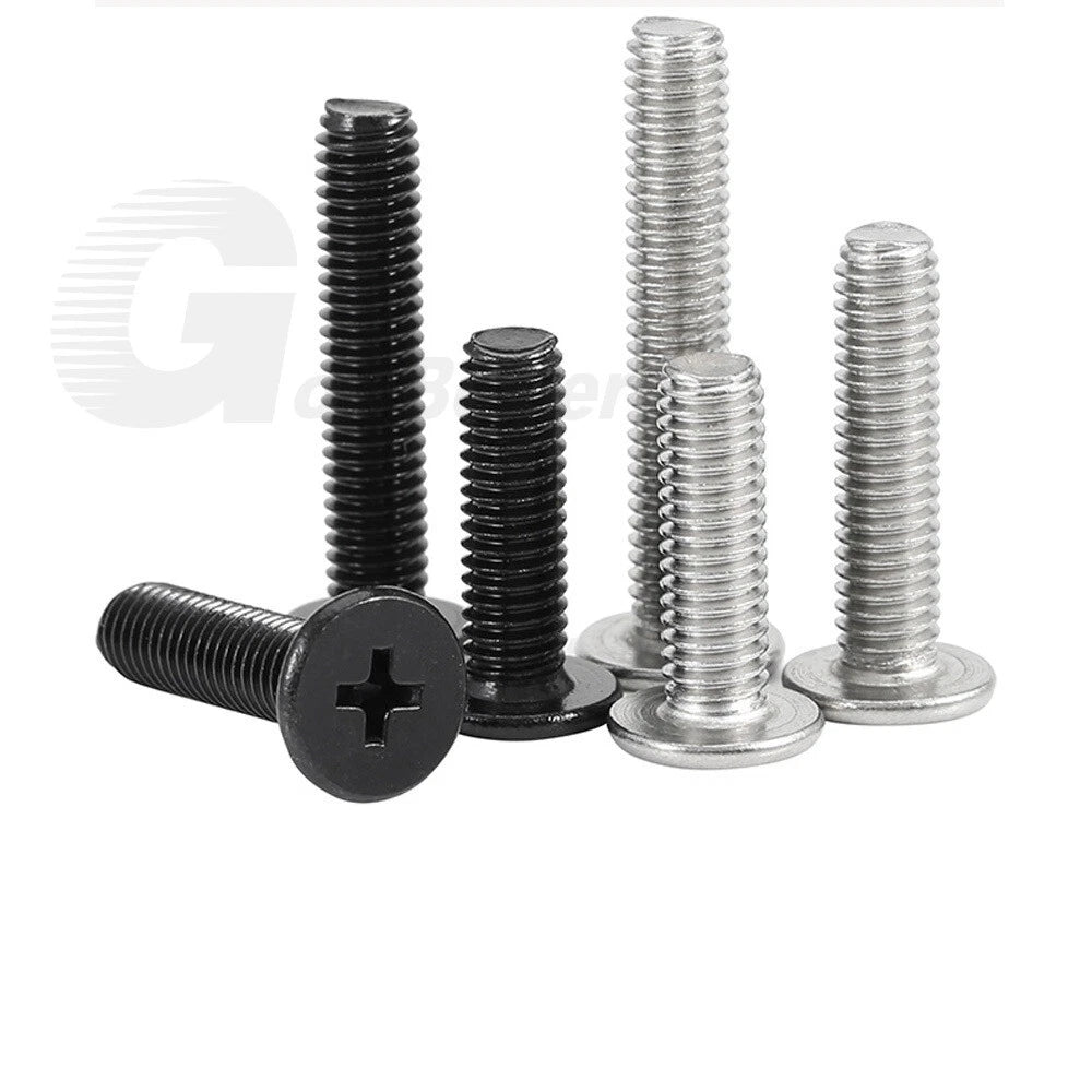 Ultra Thin Flat Wafer Head Machine Screws – M2 M2.5 M3 M4, Black Zinc or Nickel Plated, for Laptops & Electronics