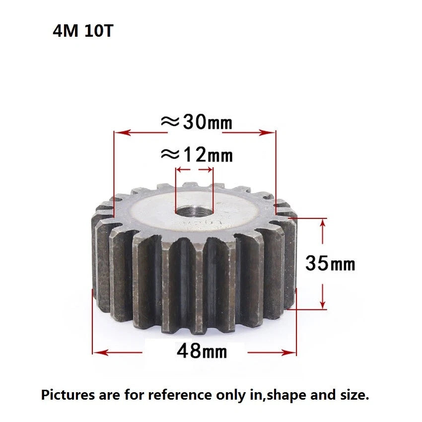 45# Steel 4Mod 10T-80T Spur Gears Thickness 35mm Motor Pinion Transmission Gear
