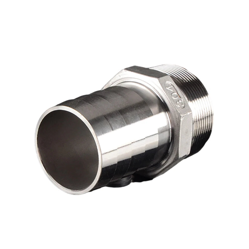 Stainless Steel BSP Male Thread x Barb Hose Tail Connector | 1/8" to 4"