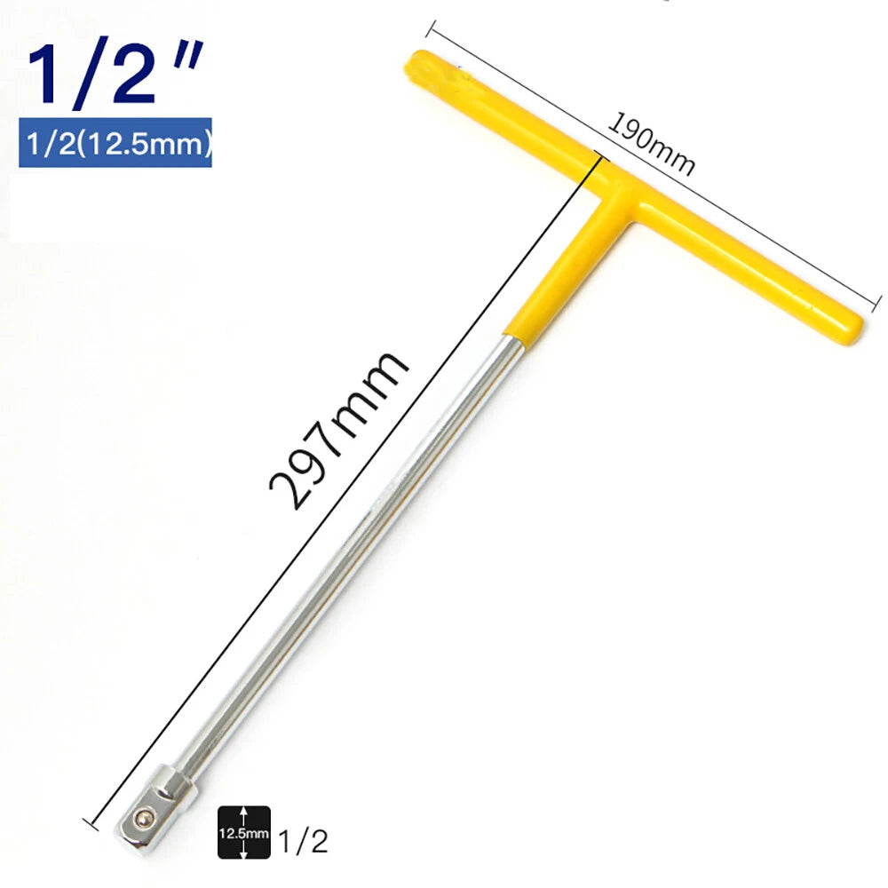 1/2" Drive T-Handle Bar Wrench Extra Long 297mm For Sockets Drive Bit CRV Metric