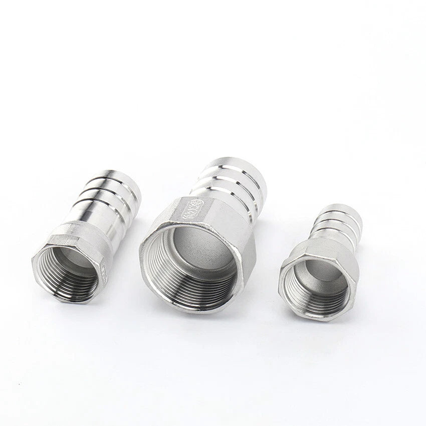 BSP 1/4"-2" Stainless Steel Female Thread x Barb Hose Tail Connector