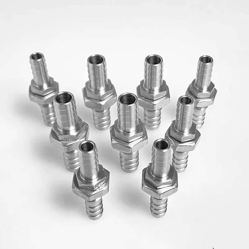 Stainless Steel Bulkhead Barb Fitting — Barbed Hose Tail Connector & Tube Coupler Adapter