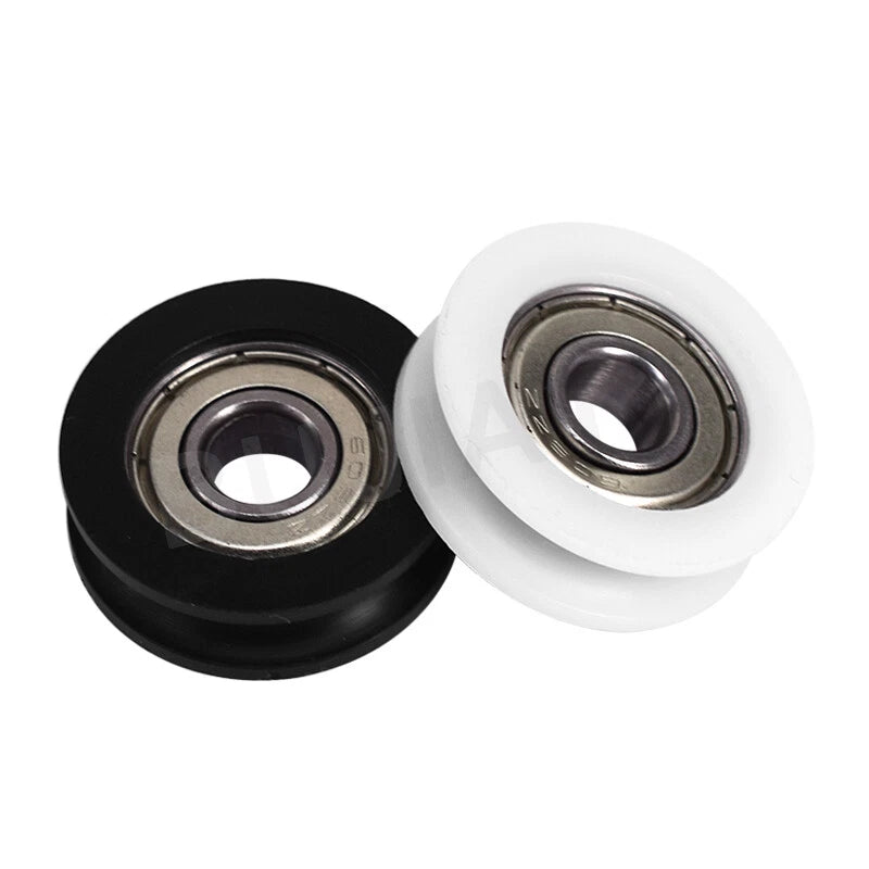 Round U Groove Nylon Pulley Guide Wheels Roller Ball Bearing Roller 8x30x10mm