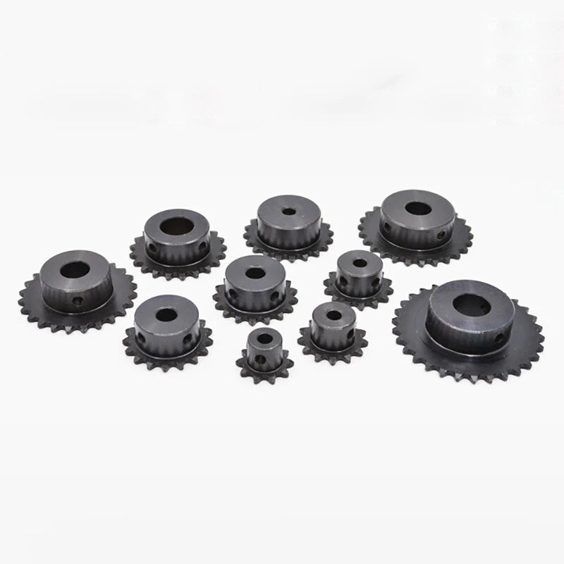 1/4" 04C Roller Chain Sprocket 10T - 23T Pitch 6.35mm M5 Thread Blacken 45 Steel