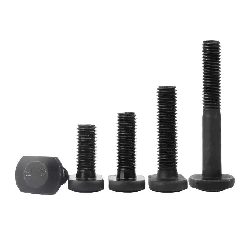 M14 x 50mm T - Slot Bolts – Black 8.8 Steel, Full Thread (T - Slot Screws for Aluminum Extrusion) - HomeDIYer
