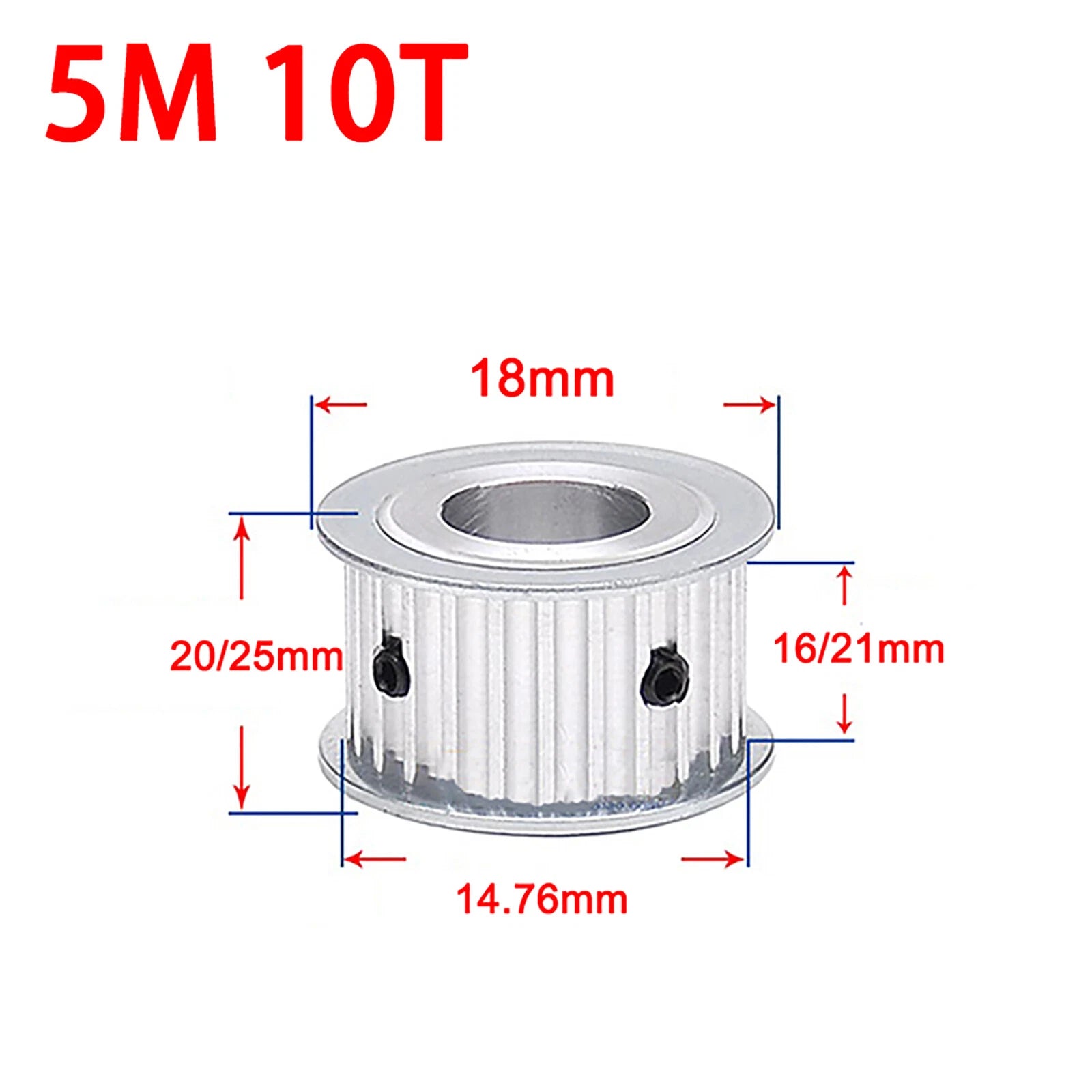 HTD 5M Pulley 10-35T Teeth 5-30mm bore Timing Belt Pulley Wheel for 3D Printer