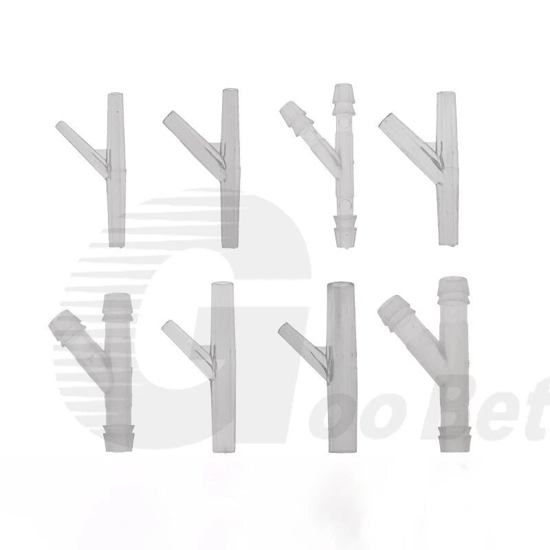 Plastic Y-Piece 45° 3-Way Barbed Hose Fitting — Tubing Connector for Garden, Aquarium & Irrigation
