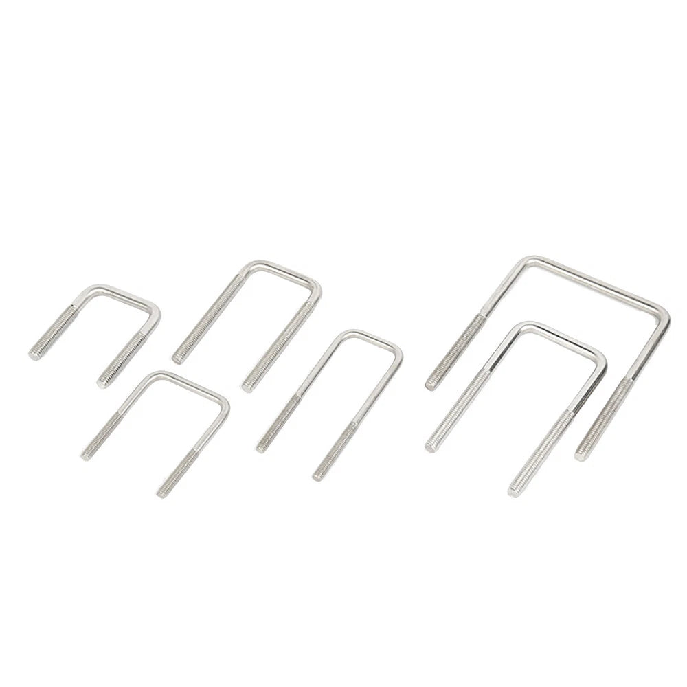 M6 M8 M10 U-Bolt with Plate and Nut — Stainless Steel 304, Multiple Sizes