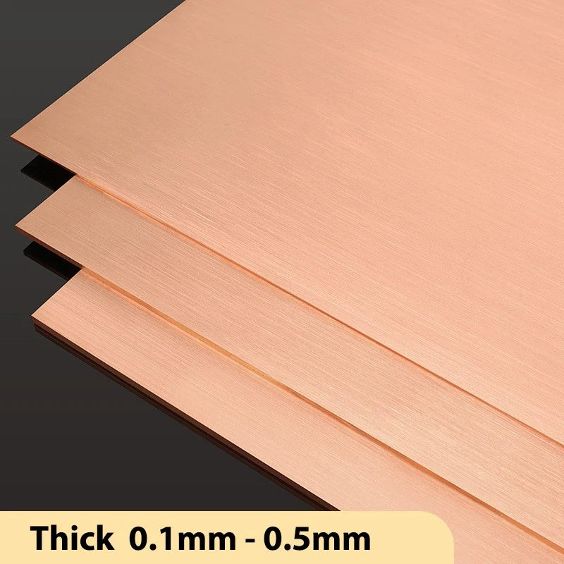 T2 Pure Copper Sheet Metal Plate Thick 0.1mm-0.5mm Laser Cut Conductive Block