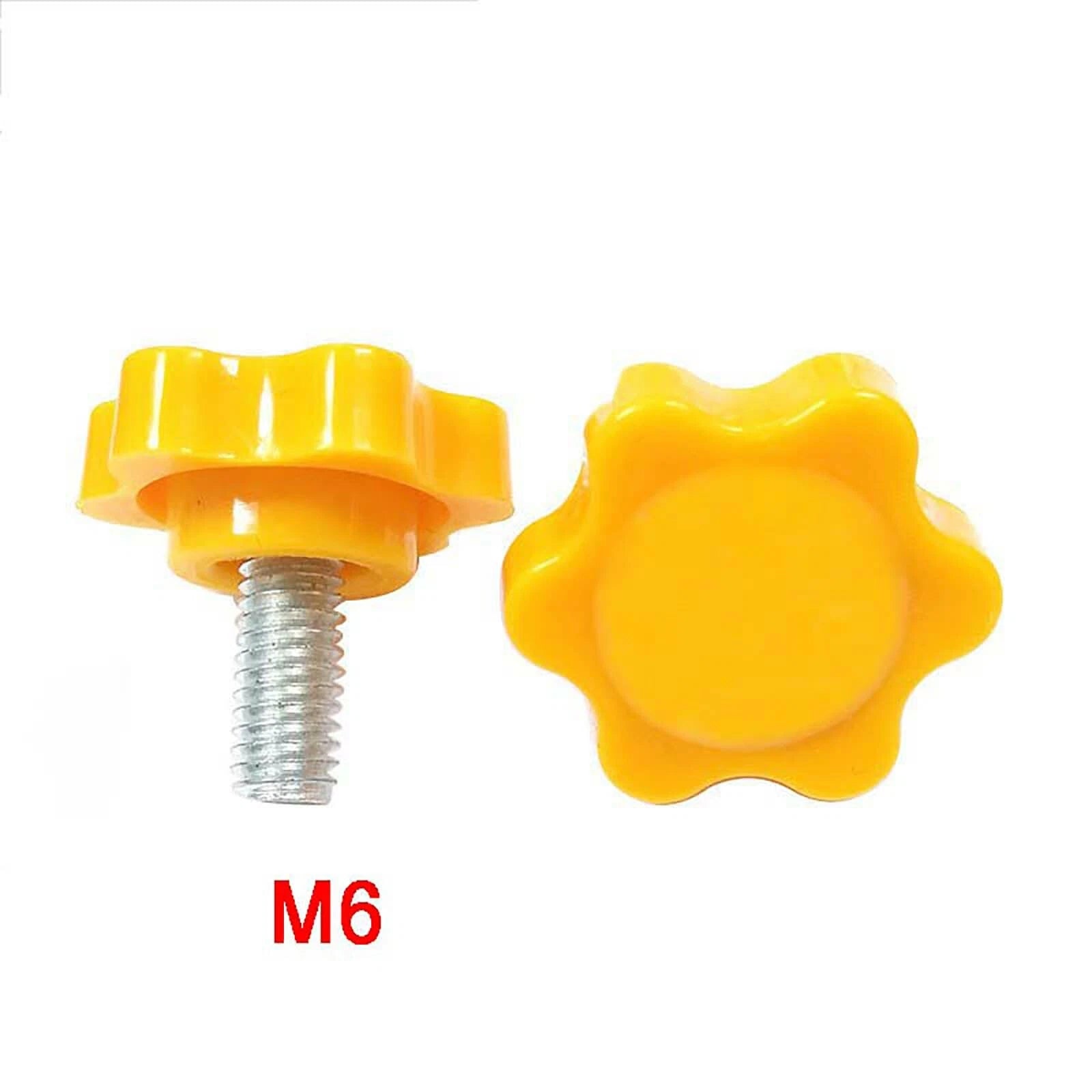 25# Six-petals Flower M6 Yellow Thumb Screws Hand Grip Knob Bolts Thumbscrew
