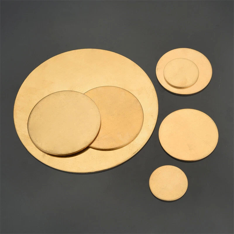 H62 Brass Round Plate Sheet Brass Metal Solid Discs Dia 10mm-300mm Thick 2mm-6mm