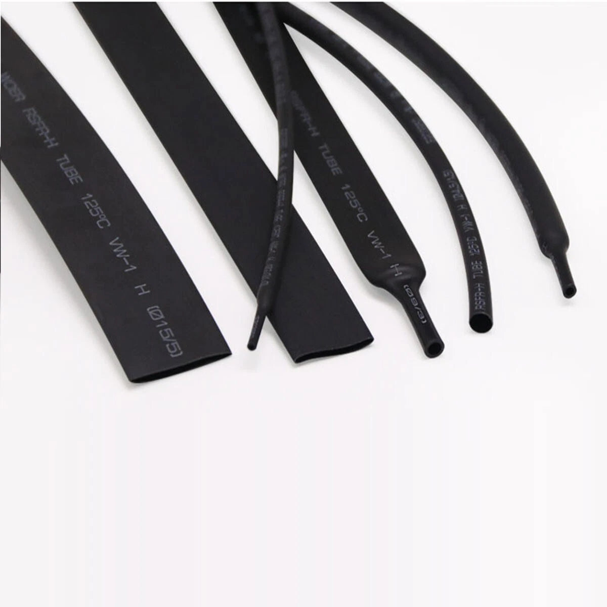 Black Heat Shrink Tubing 2:1 — Electrical Wire Sleeve, Round & Flat Tube, φ0.6mm–φ180mm