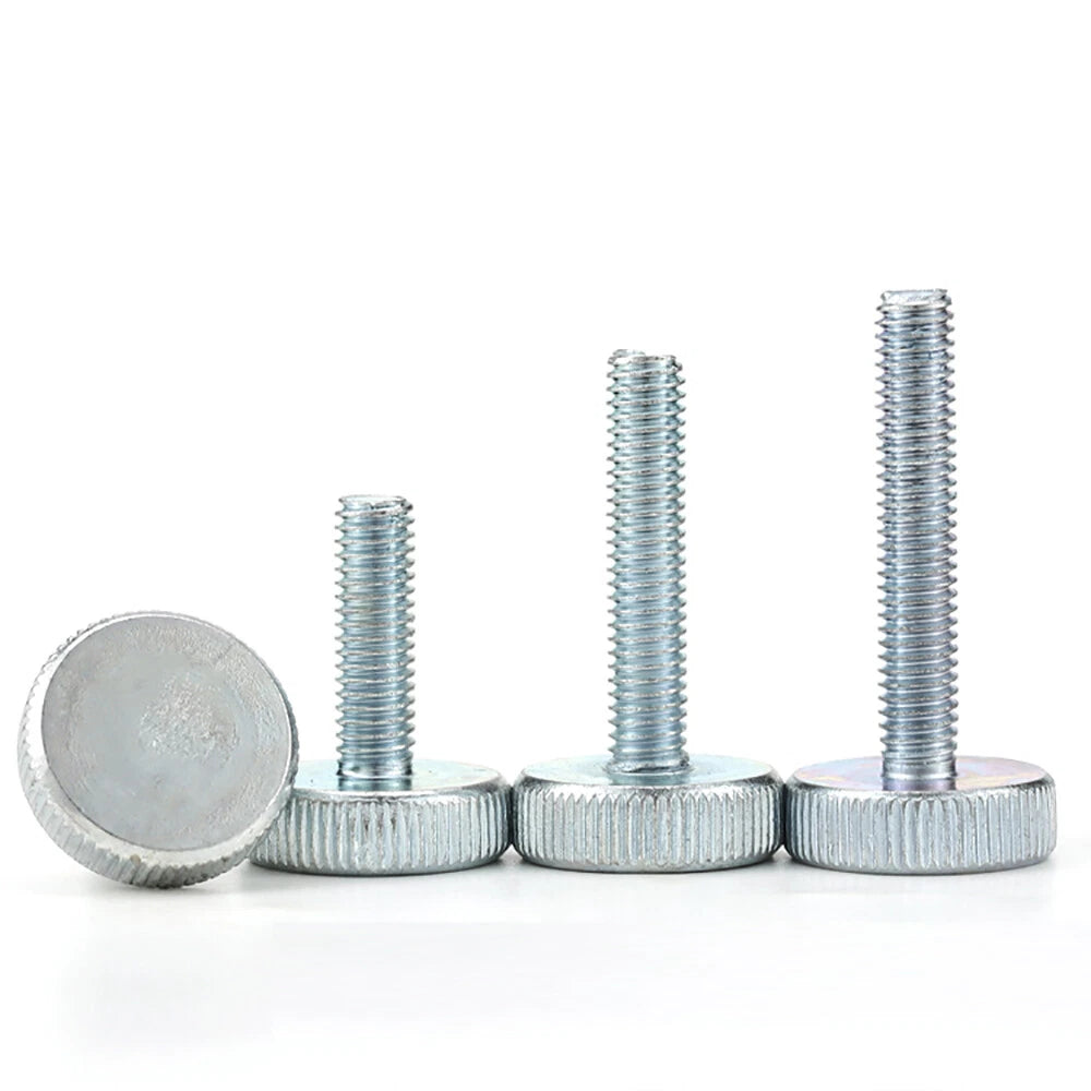 FLAT HEAD KNURLED THUMB SCREWS CARBON STEEL ZINC PLATED M8 M10 THUMBSCREWS