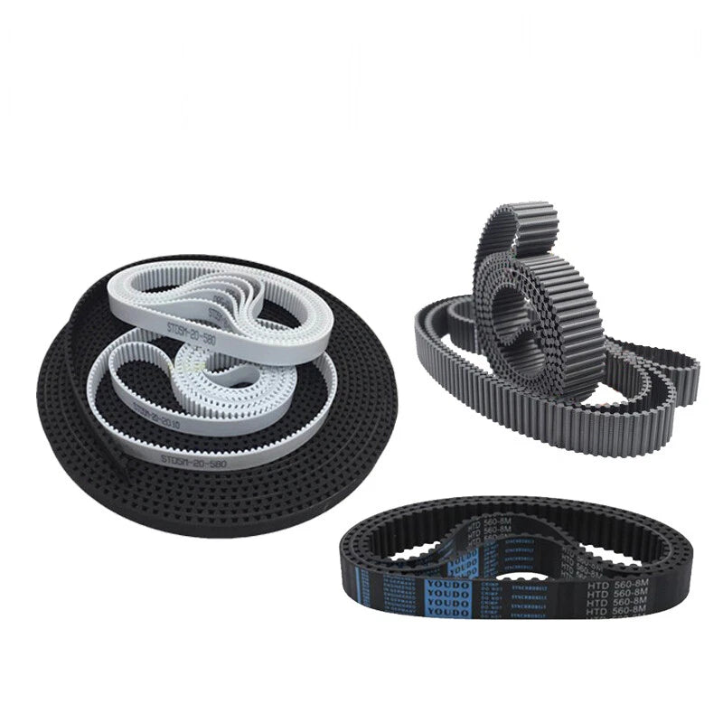 HTD-5M Rubber Timing Belt — Closed Loop Drive Belt, 15mm & 20mm Width, Multiple Lengths