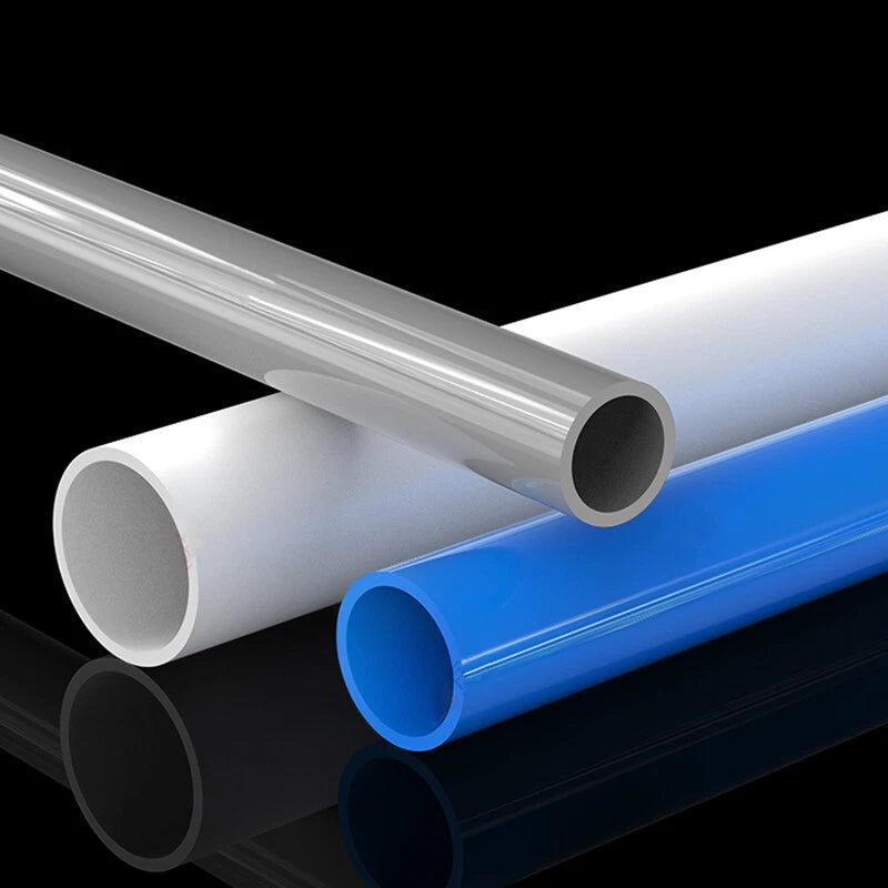 Blue PVC Round Tube Pipe — Cut-to-Length Sections, 5 Sizes Available
