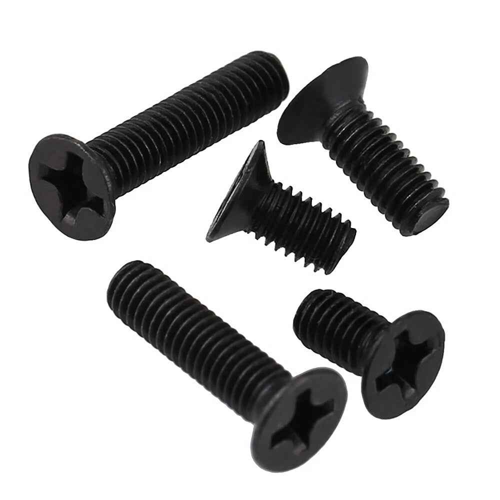 Black Zinc-Plated Phillips Countersunk Flat Head Machine Screws M2 M2.5 M3 — Flush-Fit Micro Screws 3mm to 16mm