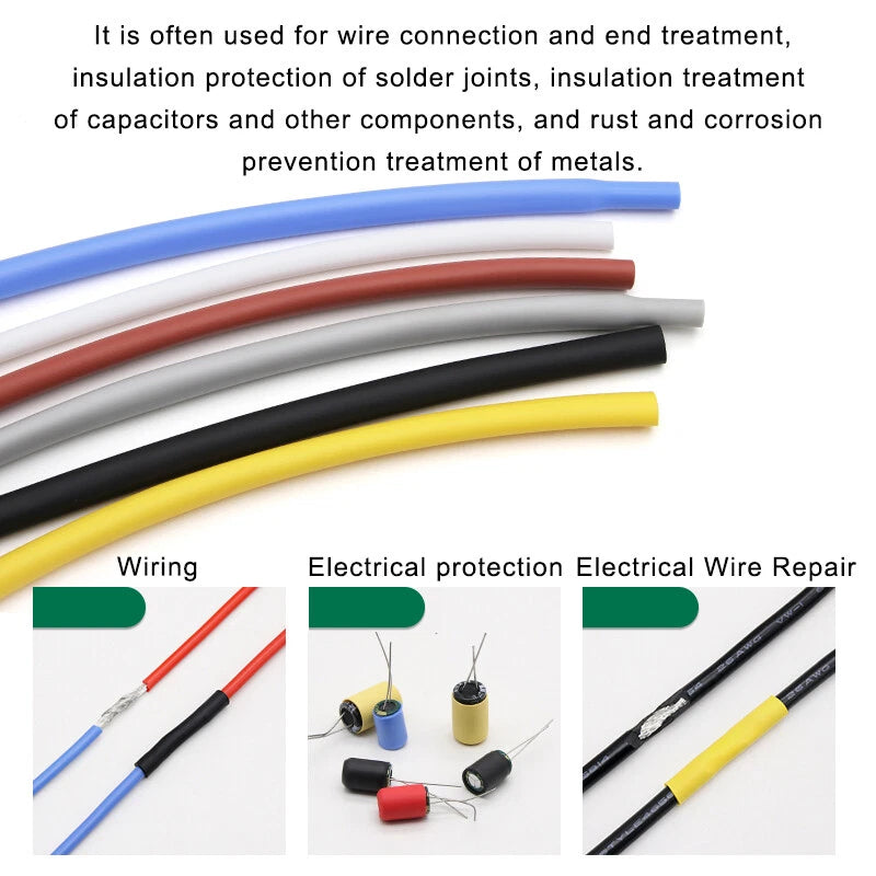 1.7:1 Silicone Heat Shrink Tubing — Blue, φ1mm to φ12mm