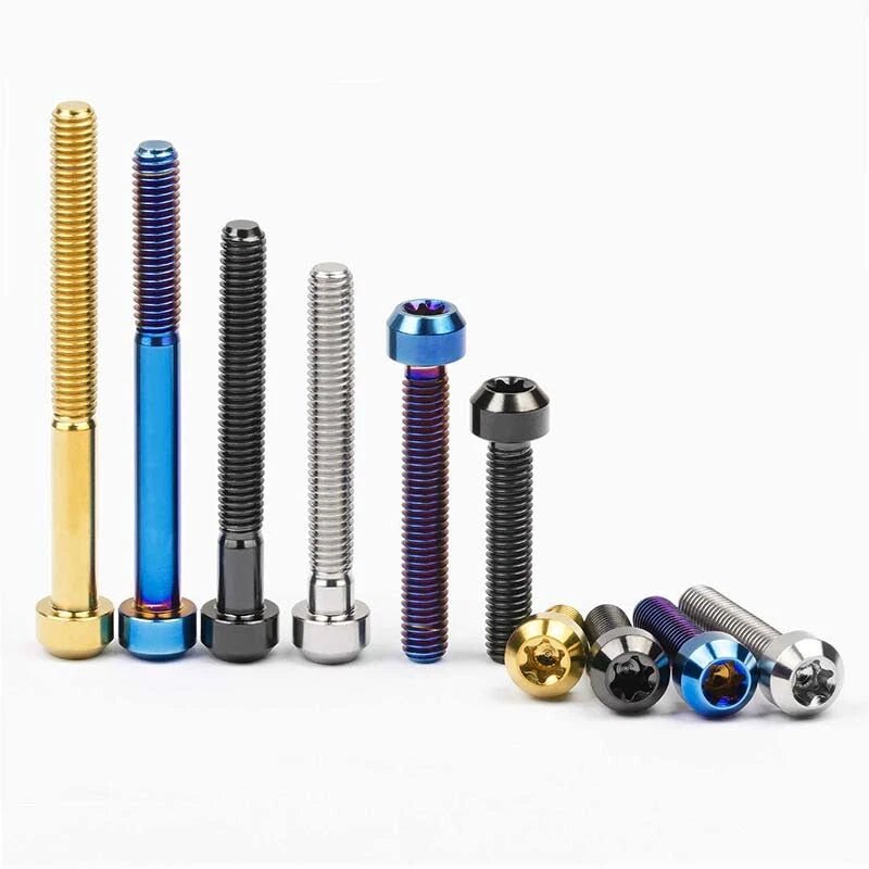 M6 Titanium Taper Cap Head Screws — T30 Torx Drive, M6×10mm to 80mm, 5 Colors - HomeDIYer