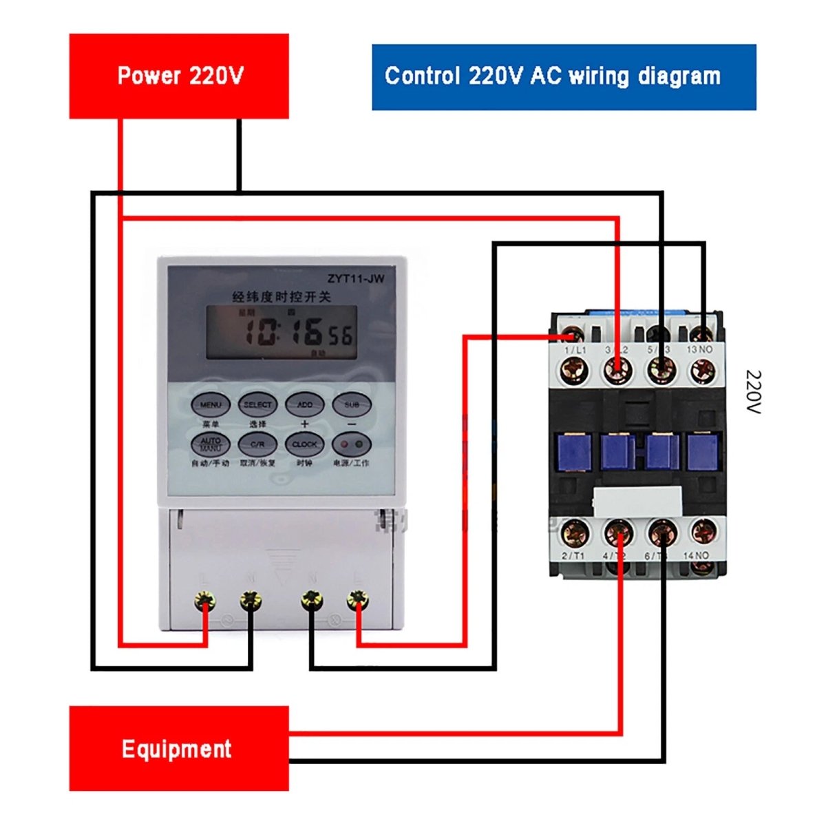 ZYT11 - JW Controller Contactor 2.2KW~25KW Power Supply Timing Switch Timing Controller 220V Controller - HomeDIYer
