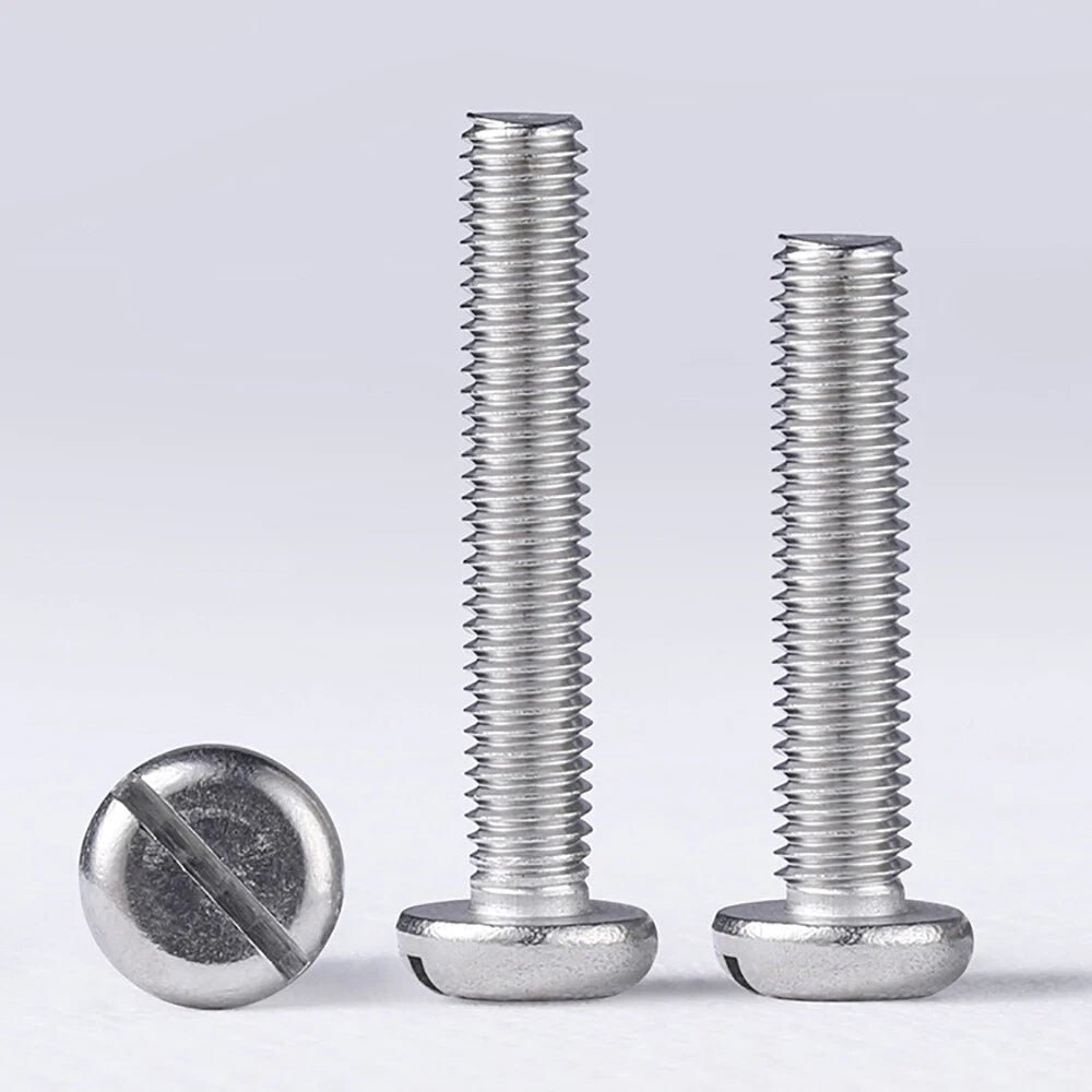 M4 M5 M6 M8 M10 A2 Stainless Steel Machine Screws - Slotted Pan Head Bolts DIN85