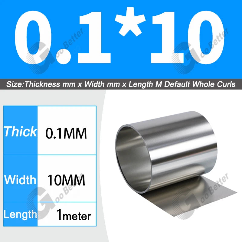 1 Meter 304 Stainless Steel Band SUS304 Sheet Foil Plate Strip Thick 0.01mm-1mm