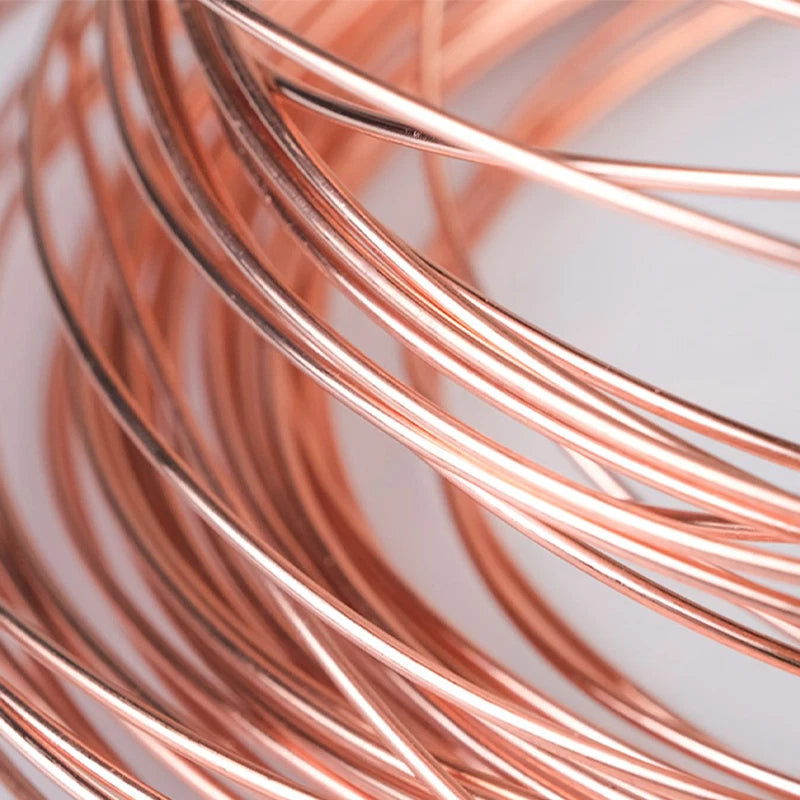 10M Pure Copper Cable Bare Copper Wire Solid Round Coil Diameter: 0.2mm - 0.6mm