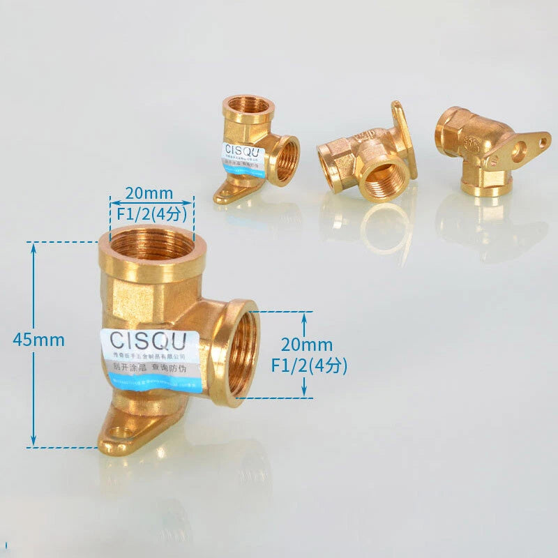 1/2" BSP Brass Wall Plate Elbow — Female Thread Garden Tap Outside Tap Fitting