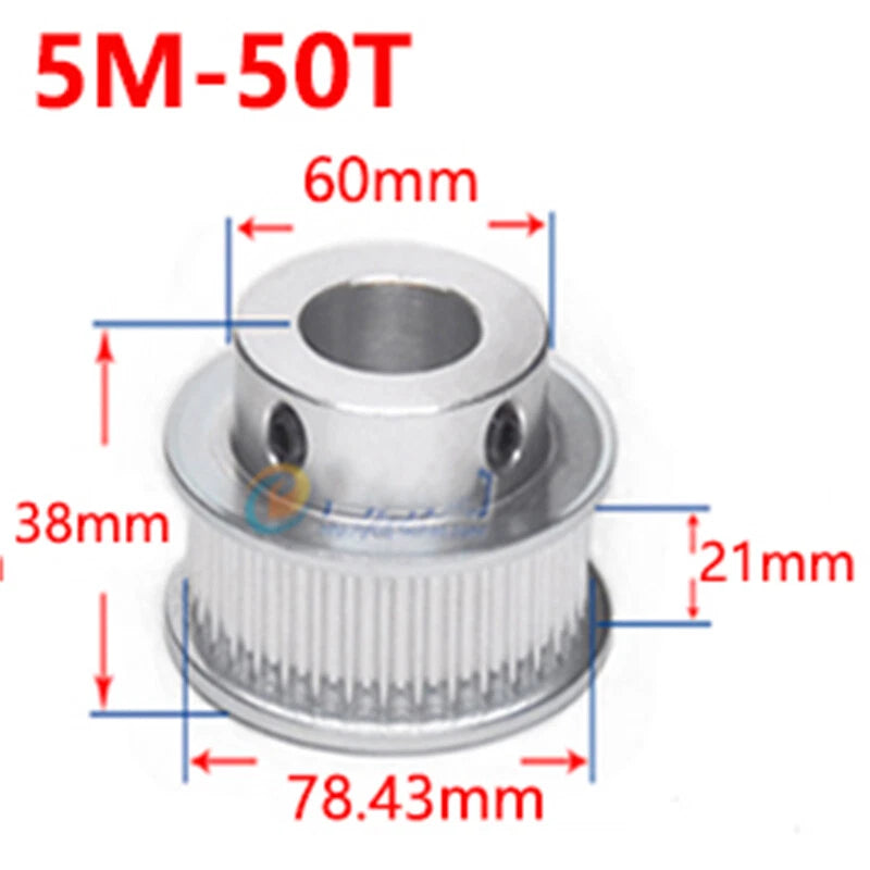 5M 46-75T Timing Pulley 20mm Belt Synchronous Wheel Gear 3D Printer Bore 5-28mm