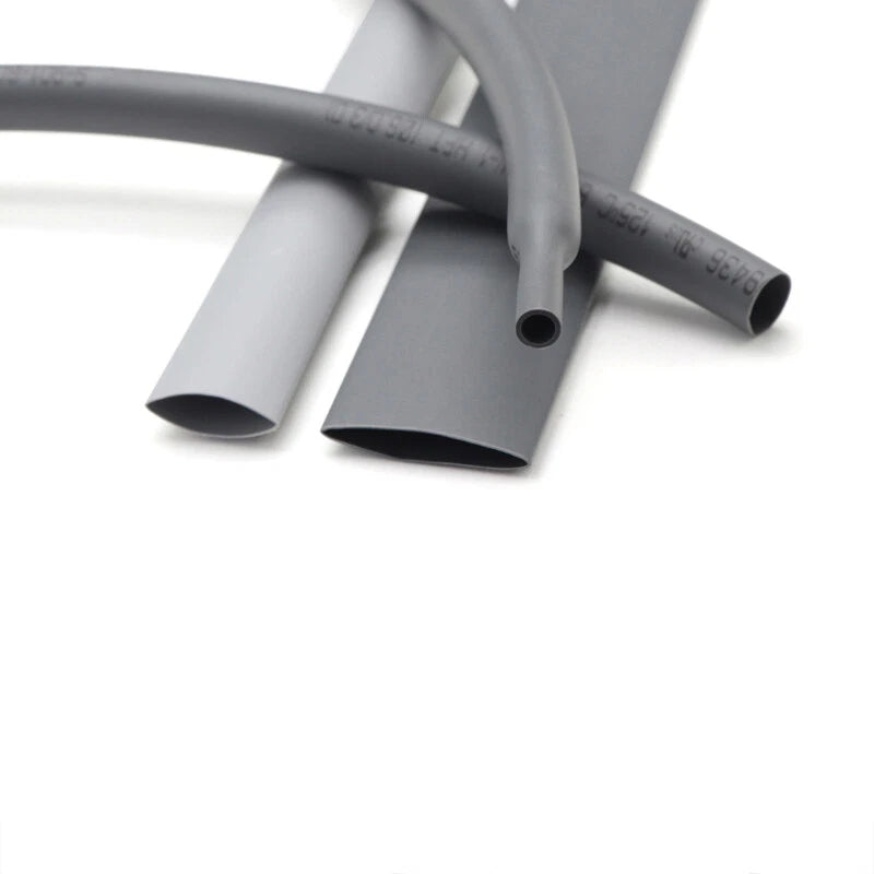 Grey PE Heat Shrink Tubing 2:1 — 1mm to 50mm Diameter, 1–10 Meter Lengths