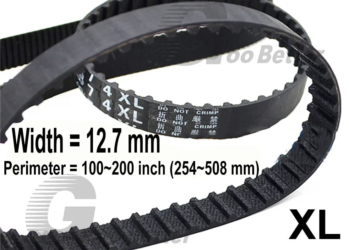 XL Timing Belt 12.7mm Wide — 50 to 100 Teeth | Rubber Drive Belt 254mm–508mm Perimeter