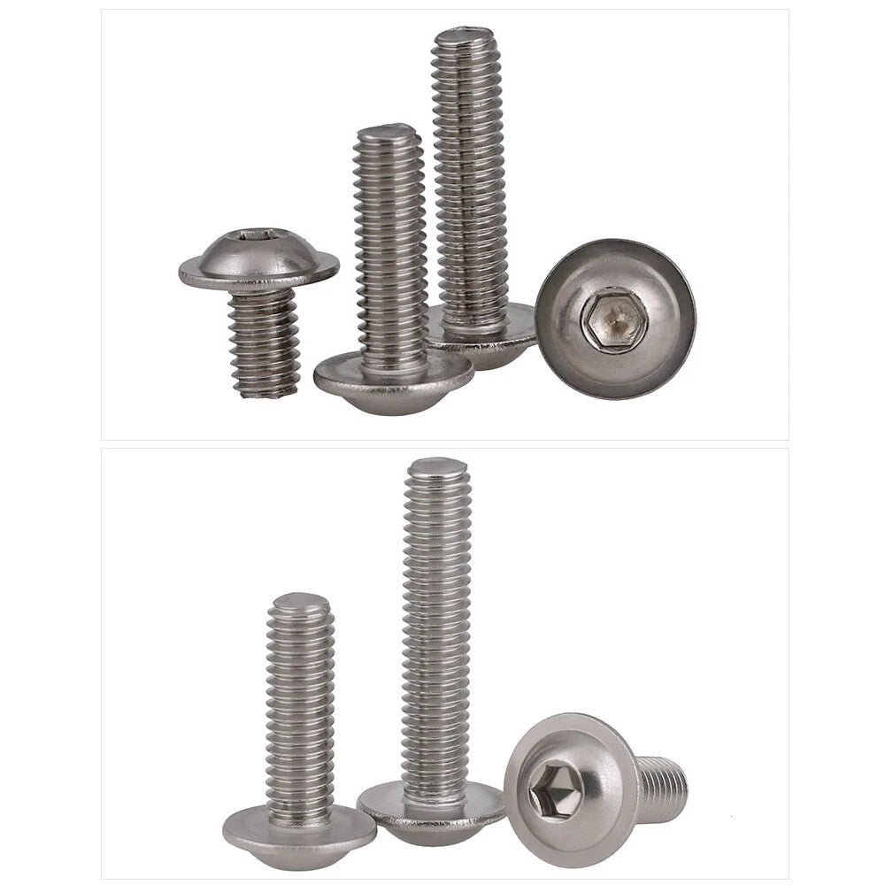 M3–M6 Flanged Button Head Screws, A2 Stainless Steel Allen Socket Machine Bolts - HomeDIYer
