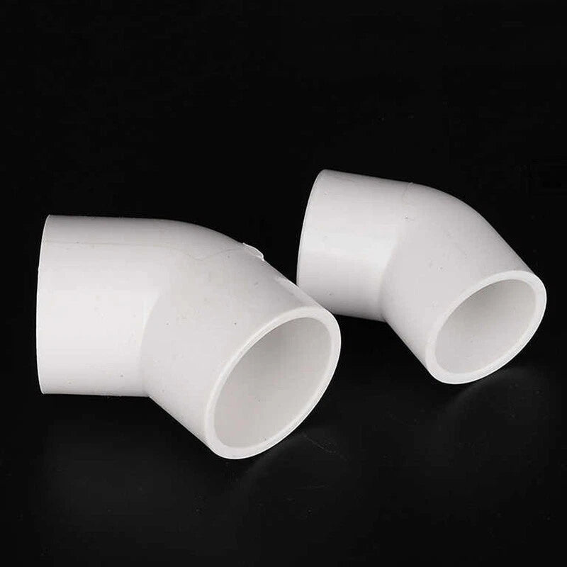 PVC Pipe Fittings Connector 45° Elbow Adapter Solvent Weld ID 20mm - 160mm