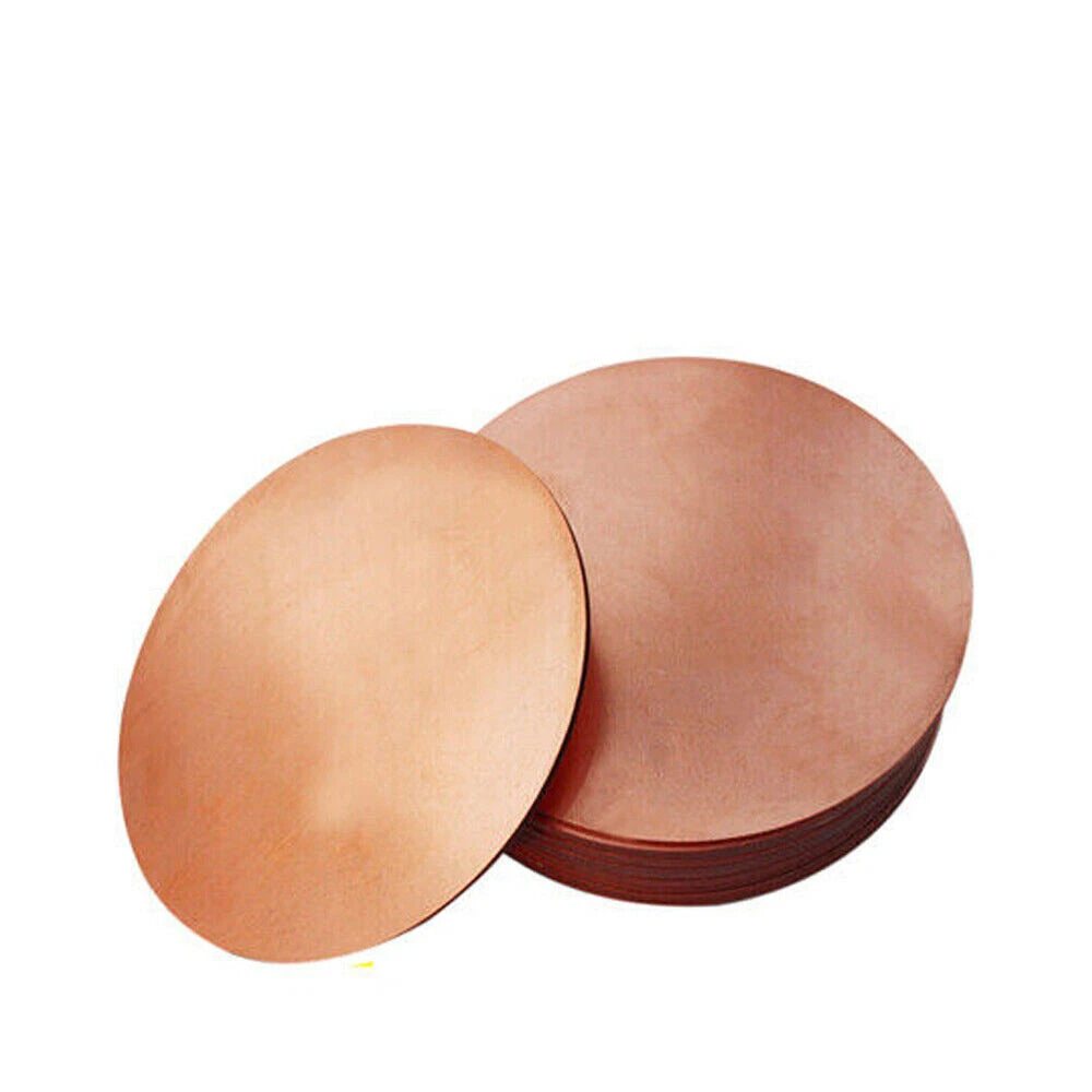 Solid Pure Copper Discs Blanks Round Plate Metal Sheet Thick 0.5~5mm Ø10mm~200mm