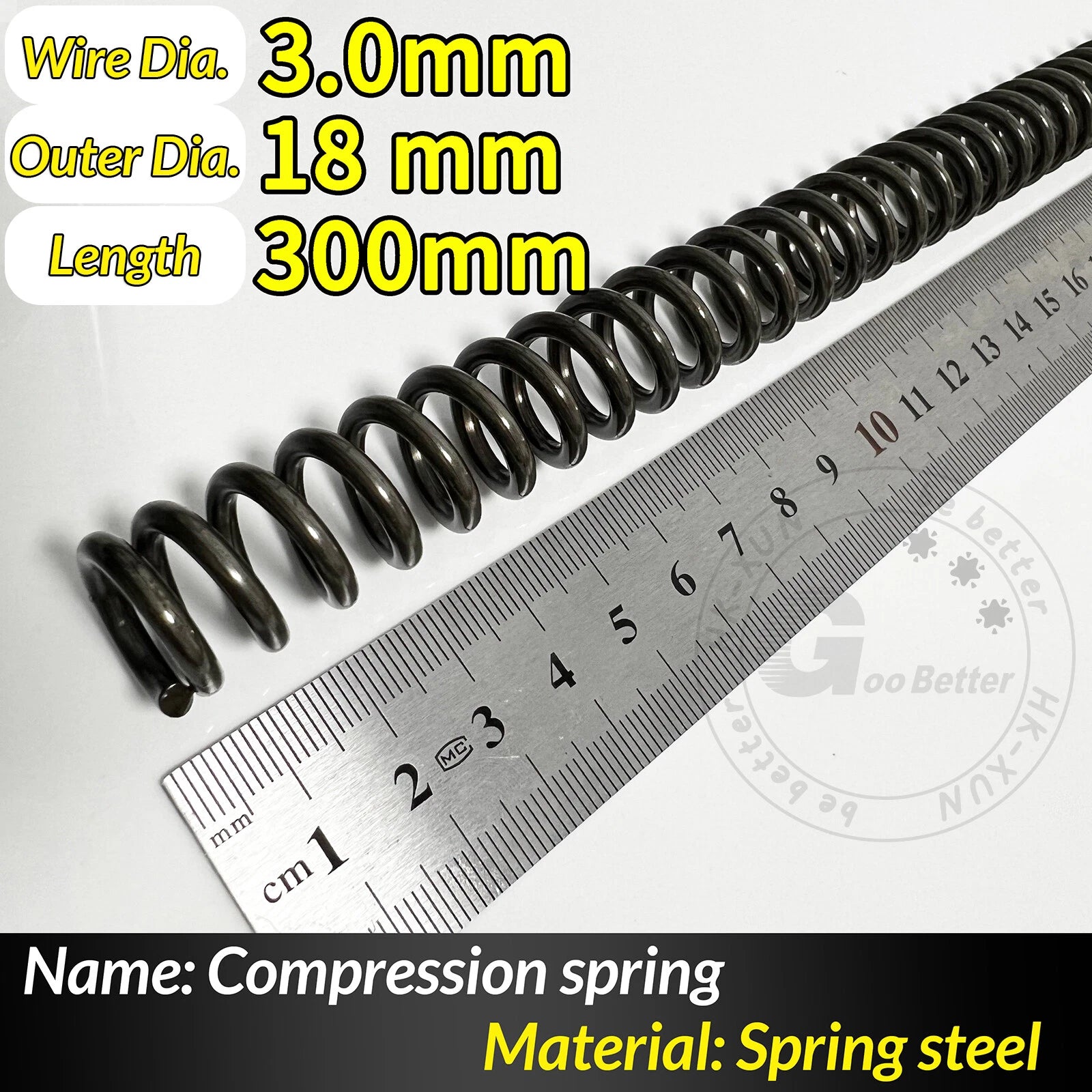 Compression Spring Pressure Springs, Wire Dia 2-3.5mm, OD 10-60mm, Length 300mm