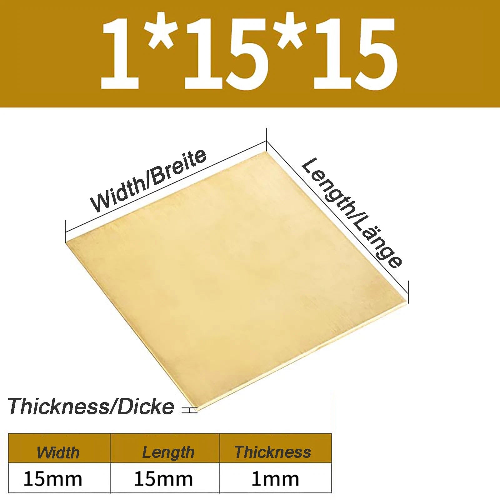 Natural Brass Sheet Metal guillotine cut - 0.3mm - 3.0mm - Multiple Sizes