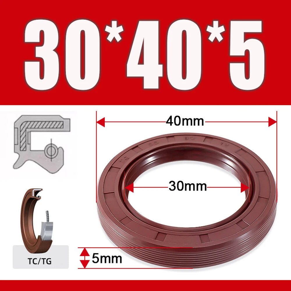 TC/TG Dual Lip FKM Oil Seal — Metric Rotary Shaft Sealing Ring, ID 25–50mm