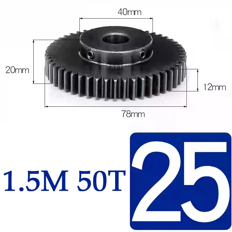 Spur Gears 1.5 Mod Transmission Gear With Step 45#Steel Pinion Motor Gear 15~50T