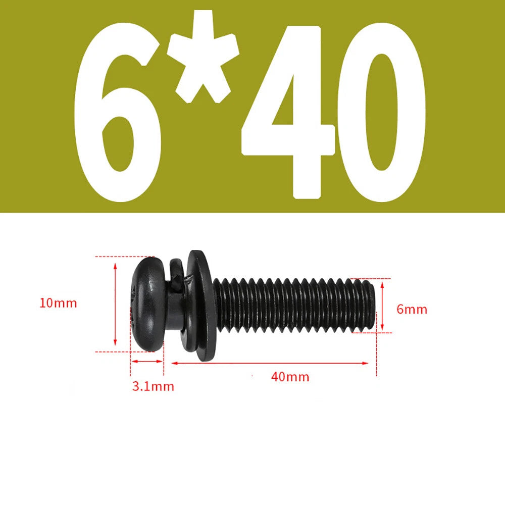 M5–M8 Phillips Pan Head Screws with Flat Washer – Nickel Plated or Black Zinc, Carbon Steel
