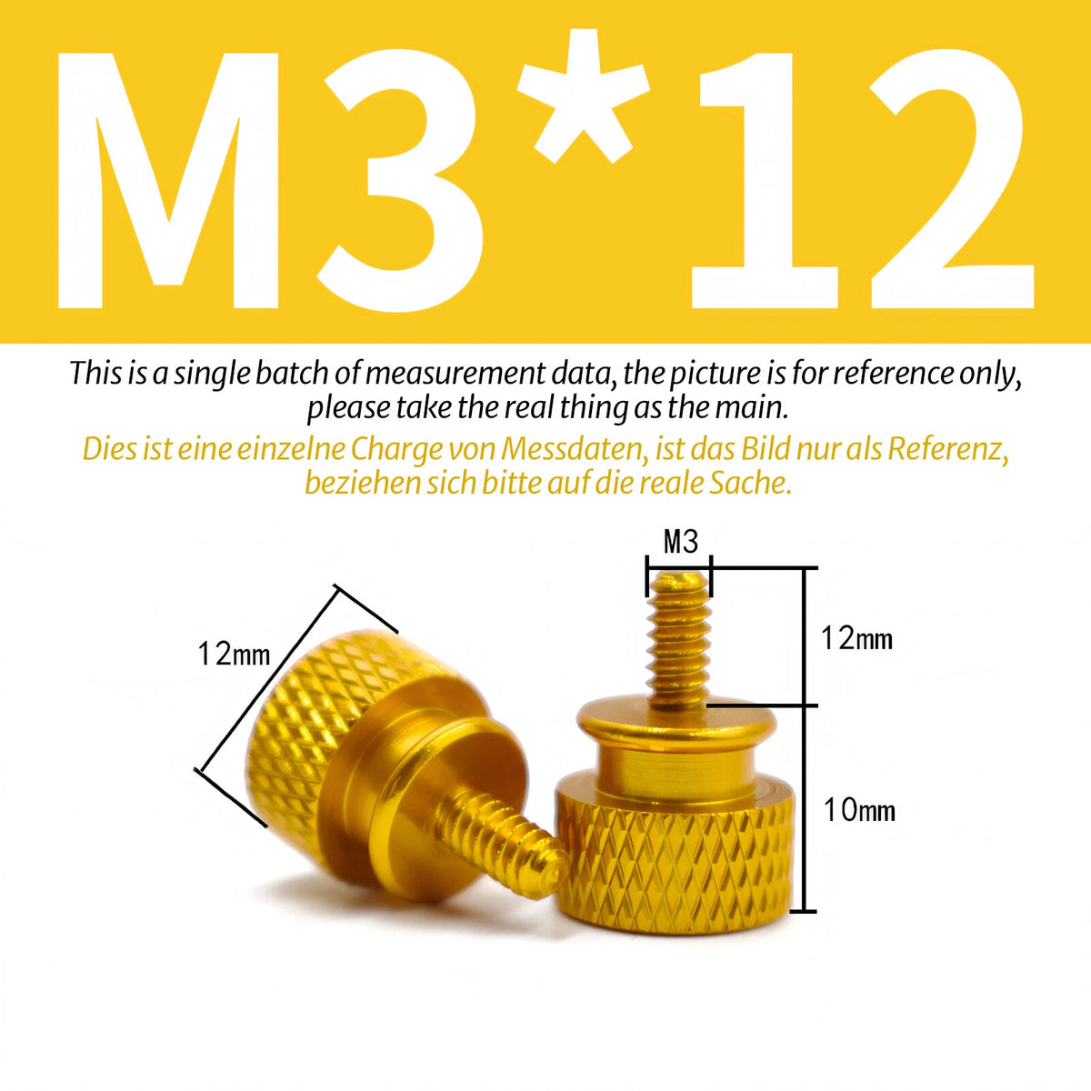 M3 Knurled Thumb Screws – Colorful Aluminum Alloy Hand-Tighten Grip Bolts