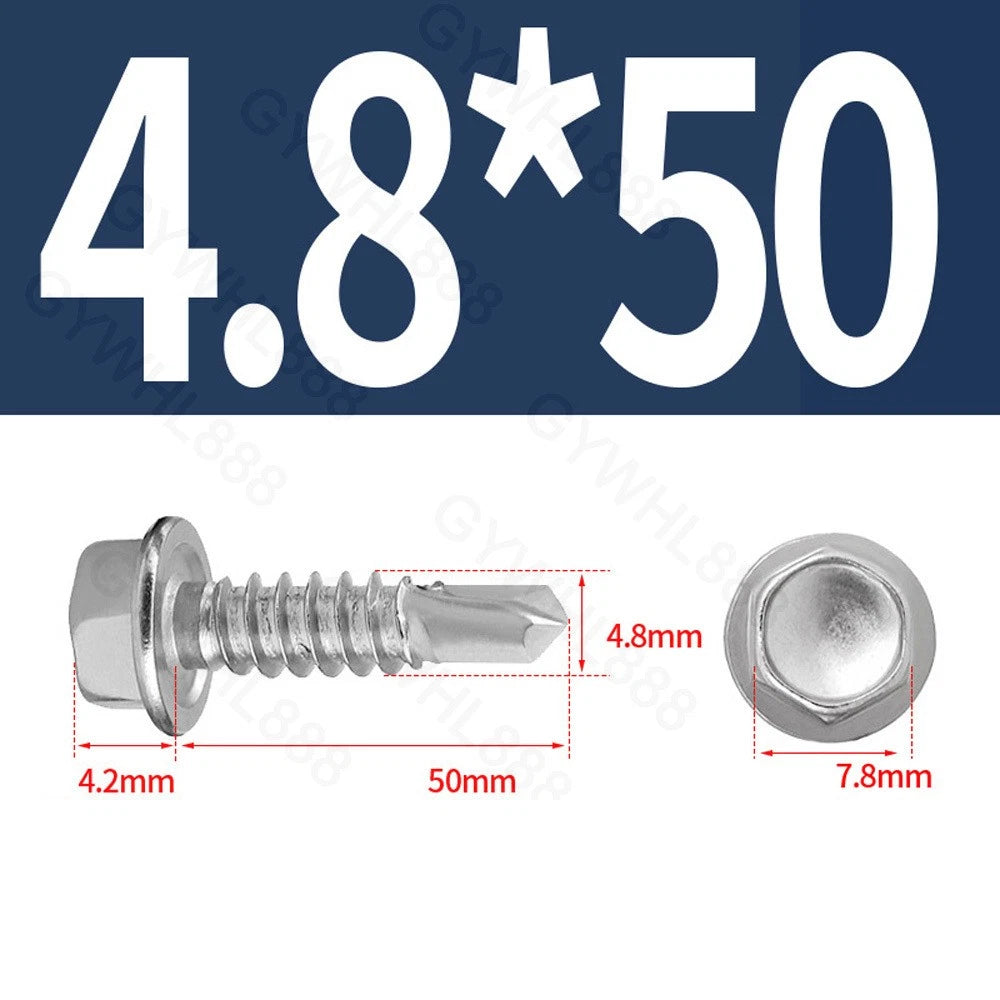 410 & A2 Stainless Hex Head Self‑Drilling Tek Screws – for Metal Roofing & Sheeting