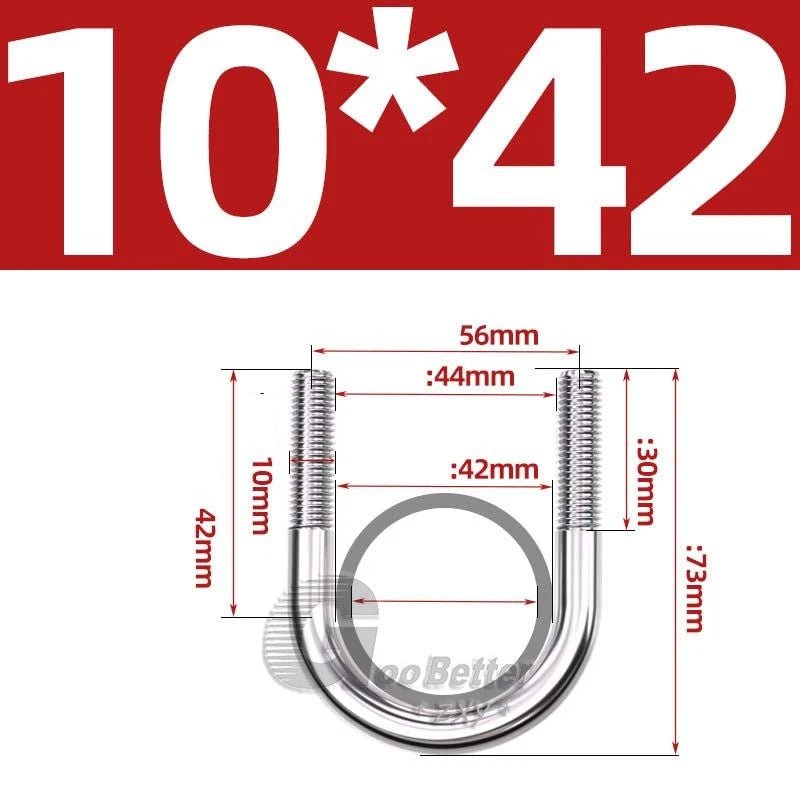 Square U - Bolts Stainless Steel — M6 to M24 | 304 A2 & 316 A4 Marine Grade - HomeDIYer
