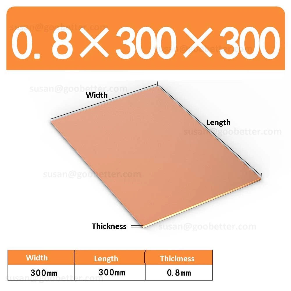 Natural Copper Sheet Metal guillotine cut - 0.3mm to 6.0mm - Multiple Sizes