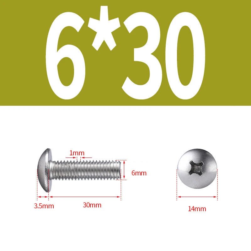 Phillips Button Head Machine Screws — Steel M2 M2.5 M3 M4 M5 M6 - HomeDIYer