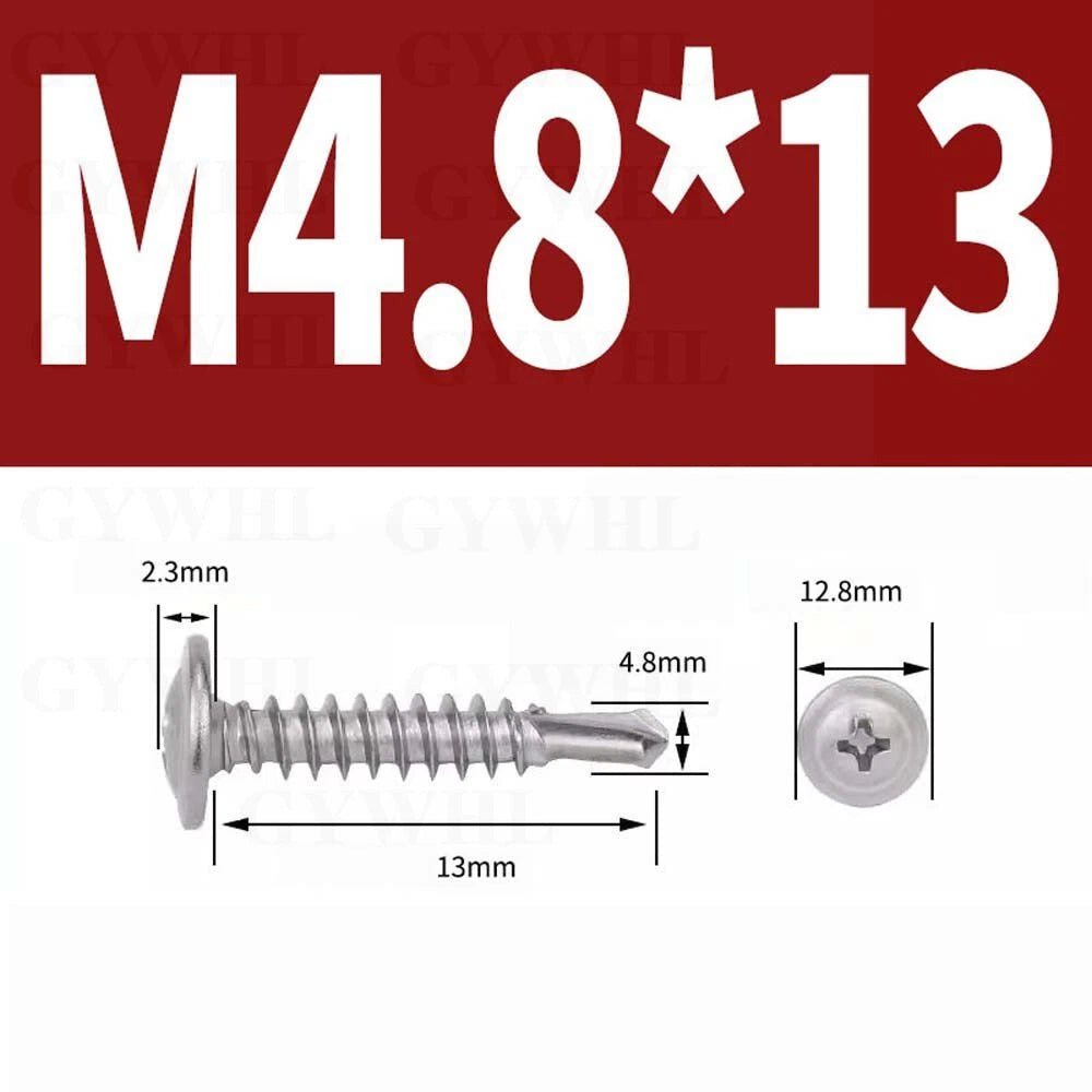M4.2 M4.8 Self Drilling Wafer Head Screws – Steel & Stainless for Sheet Metal