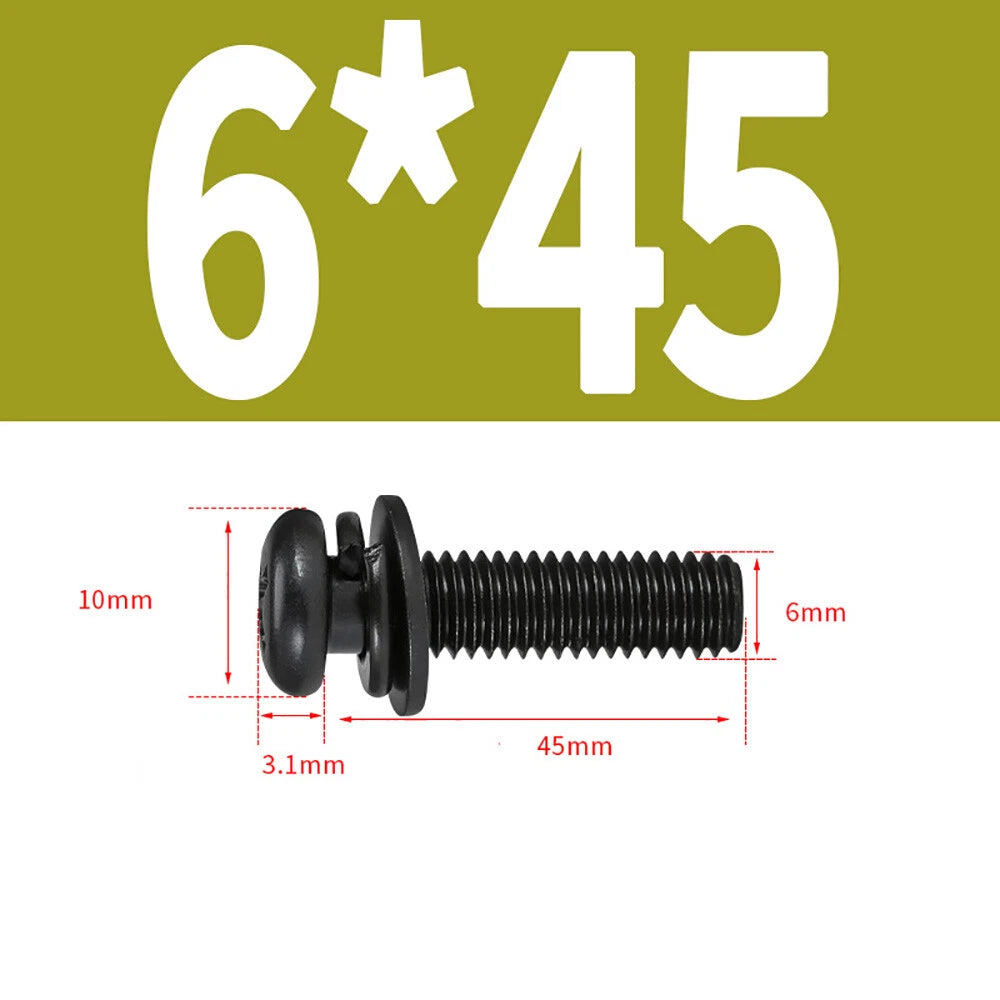 M5–M8 Phillips Pan Head Screws with Flat Washer – Nickel Plated or Black Zinc, Carbon Steel