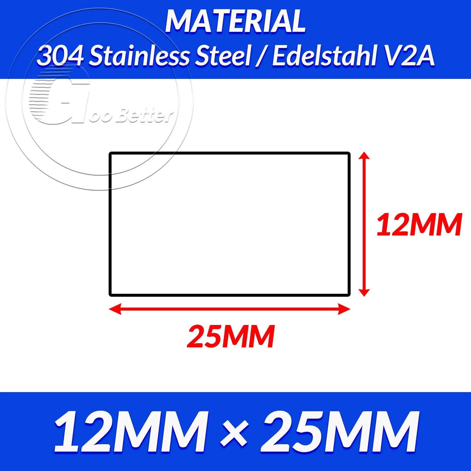 304 A2 Stainless Steel Flat Bar Metal Plate Strip Width 10MM-80MM Length 100MM