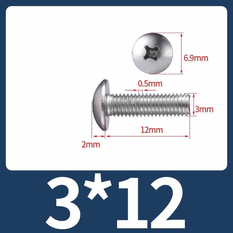 M2–M8 Stainless Steel Phillips Truss Head Machine Screws | 201 / 304 / 316 - HomeDIYer