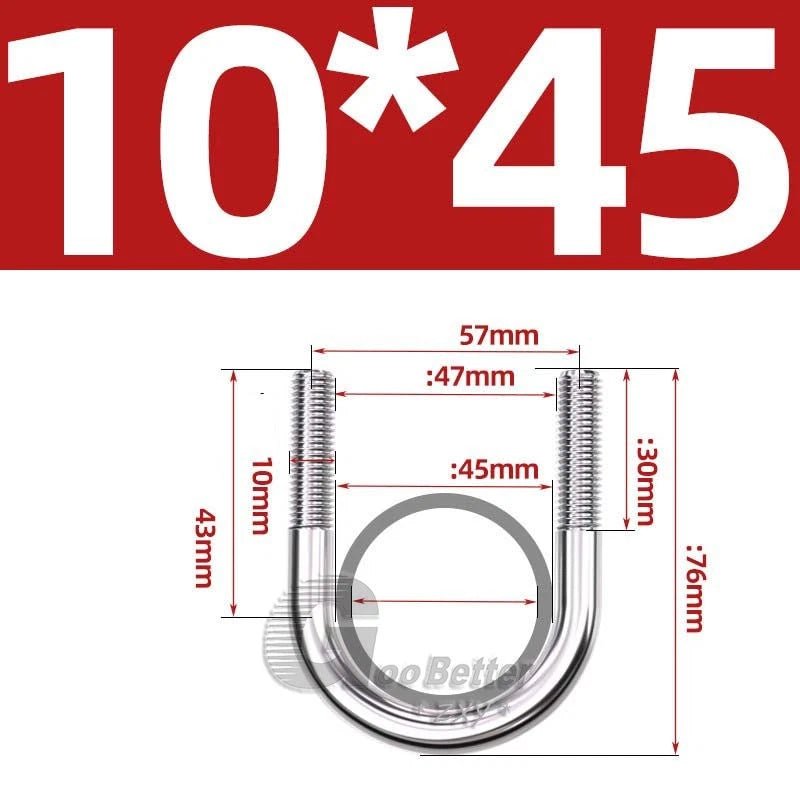 Square U - Bolts Stainless Steel — M6 to M24 | 304 A2 & 316 A4 Marine Grade - HomeDIYer